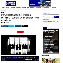 Hasta agosto, peruanos realizaron compra de 10 empresas en el exterior